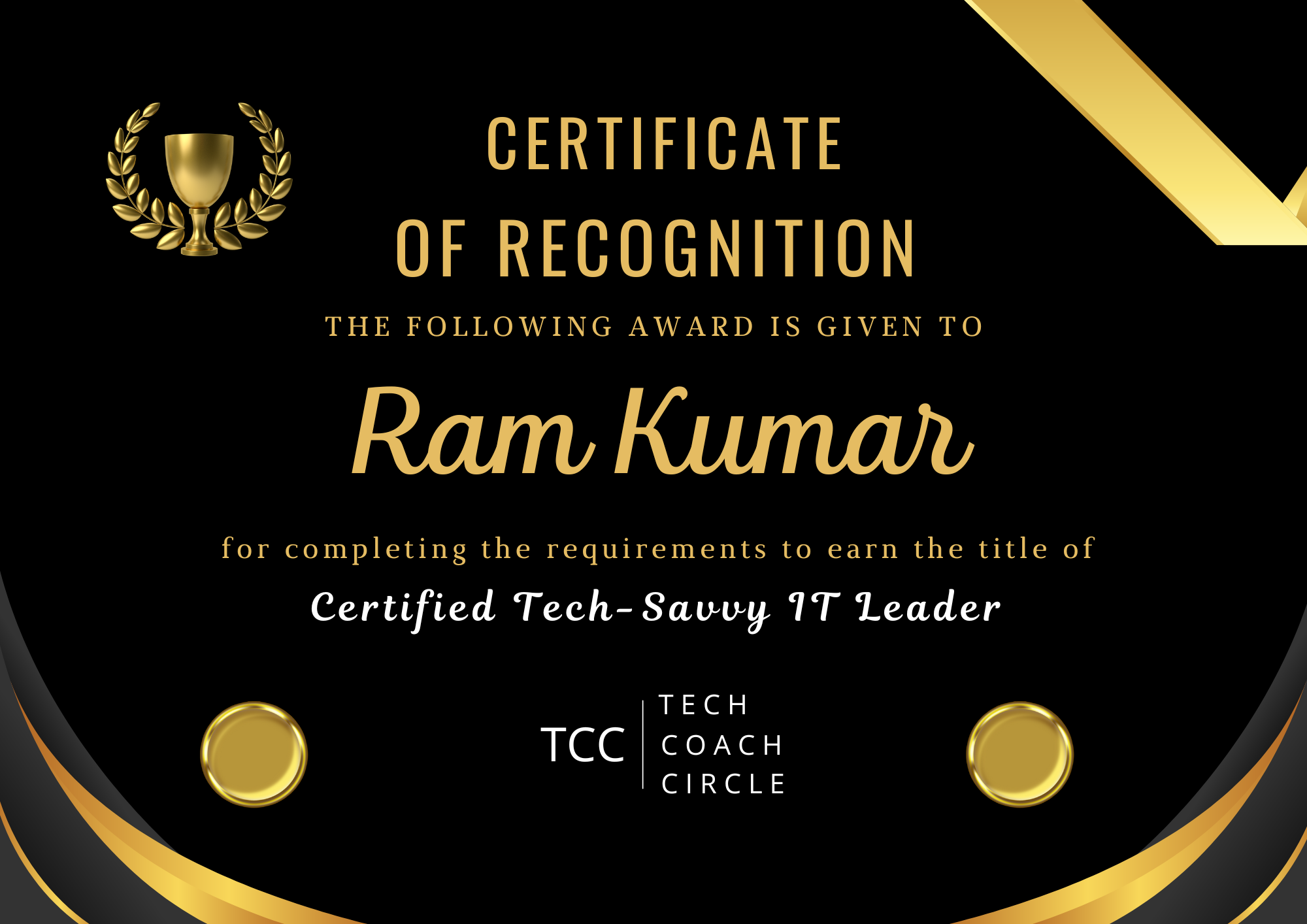 Sample Certificate of Recognition